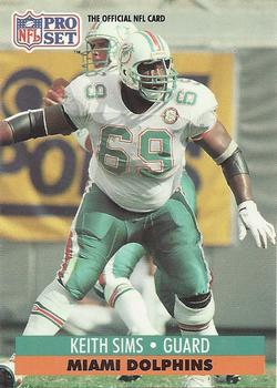 Keith Sims Miami Dolphins 1991 Pro set NFL #567